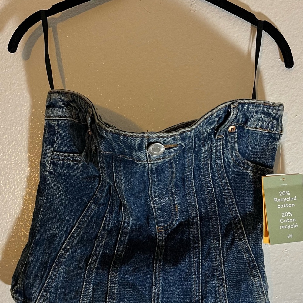H&M Indigo Women's Strapless Denim Top